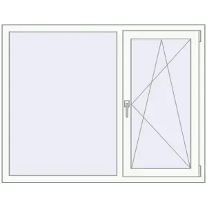 fereastră 1440x1120 - REHAU EURO-DESIGN 60 . Vedere din interior Cumpără Ferestre 1440x1120 mm BASE REHAU EURO 60 RAL 9016 Traffic white two-sided