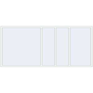 fereastră 3260x1450 - REHAU EURO-DESIGN 60 . Vedere din interior Cumpără Ferestre 3260x1450 mm BASE REHAU EURO 60 RAL 9016 Traffic white two-sided