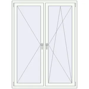 Cumpără Ferestre 1290x1730 mm BASE REHAU EURO 60 RAL 9016 Traffic white two-sided