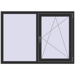 Cumpără Ferestre 1400x1000 mm OPTIMUM REHAU EURO 70 ANTHRACITE_GREY_GLATT two-sided