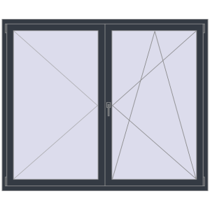 Cumpără Ferestre 1800x1500 mm ENERGY-SAVING REHAU SYNEGO MD ANTHRACITE_GREY_STRUKTURAL two-sided