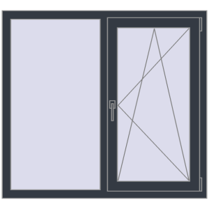 Cumpără Ferestre 1200x1100 mm OPTIMUM REHAU EURO 70 ANTHRACITE_GREY_STRUKTURAL two-sided