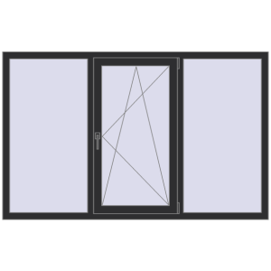 Cumpără Ferestre 1900x1200 mm REHAU ARTEVO ANTHRACITE_GREY_GLATT two-sided