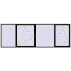 Cumpără Ferestre 4100x1400 mm ENERGY-SAVING REHAU SYNEGO MD BLACK_BROWN two-sided