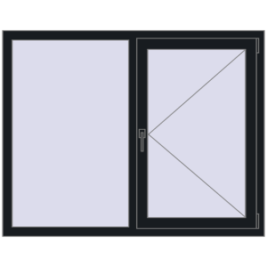 Cumpără Ferestre 1400x1100 mm BASE REHAU EURO 60 BLACK_COOL_110L-2 two-sided
