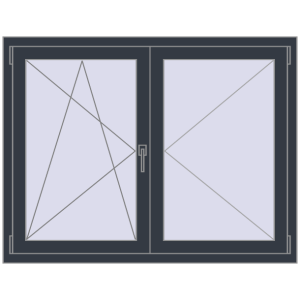 Cumpără Ferestre 1300x1000 mm ENERGY-SAVING REHAU SYNEGO MD ANTHRACITE_GREY_STRUKTURAL two-sided