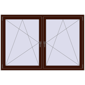 Cumpără Ferestre 1800x1200 mm BASE REHAU EURO 60 BLACK_CHERRY two-sided