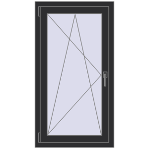 Cumpără Ferestre 650x1200 mm BASE REHAU EURO 60 ANTHRACITE_GREY_GLATT two-sided