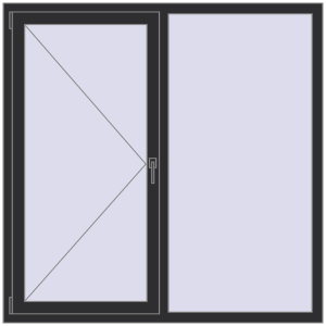 Cumpără Ferestre 1500x1500 mm BASE REHAU EURO 60 ANTHRACITE_GREY_GLATT two-sided