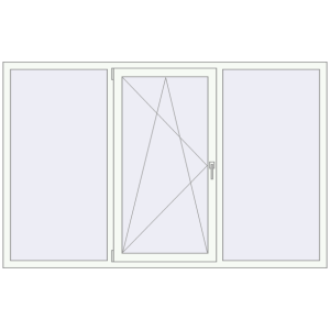 Cumpără Ferestre 2200x1380 mm ENERGY-SAVING REHAU SYNEGO MD RAL 9016 Traffic white two-sided