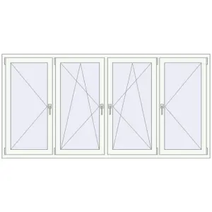 Cumpără Ferestre 2400x1200 mm OPTIMUM REHAU EURO 70 RAL 9016 Traffic white two-sided