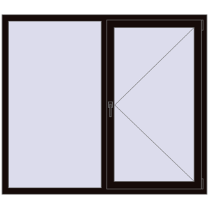 Cumpără Ferestre 1600x1400 mm OPTIMUM REHAU EURO 70 BLACK_BROWN two-sided