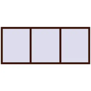 Cumpără Ferestre 2400x1000 mm BASE REHAU EURO 60 BLACK_CHERRY two-sided