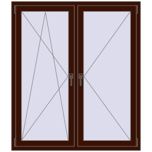 Cumpără Ferestre 1300x1500 mm ENERGY-SAVING REHAU SYNEGO MD BLACK_CHERRY two-sided