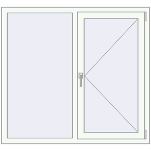 Cumpără Ferestre 1300x1200 mm BASE REHAU EURO 60 RAL 9016 Traffic white two-sided