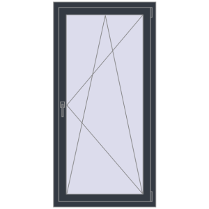 fereastră 780x1600 - REHAU EURO-DESIGN 60 . Vedere din interior Cumpără Ferestre 780x1600 mm BASE REHAU EURO 60 ANTHRACITE_GREY_STRUKTURAL two-sided