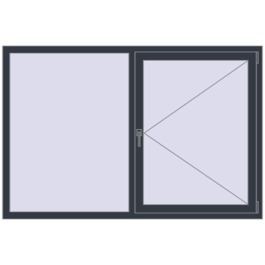 fereastră 1800x1200 - REHAU EURO-DESIGN 60 . Vedere din interior Cumpără Ferestre 1800x1200 mm BASE REHAU EURO 60 ANTHRACITE_GREY_STRUKTURAL two-sided