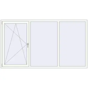 Cumpără Ferestre 2400x1340 mm REHAU BRILLANT DESIGN RAL 9016 Traffic white two-sided