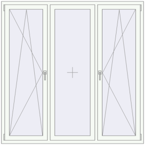 Cumpără Ferestre 1800x1800 mm OPTIMUM REHAU EURO 70 RAL 9016 Traffic white two-sided