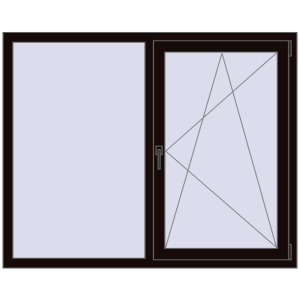 Cumpără Ferestre 1500x1200 mm OPTIMUM REHAU EURO 70 BLACK_BROWN two-sided