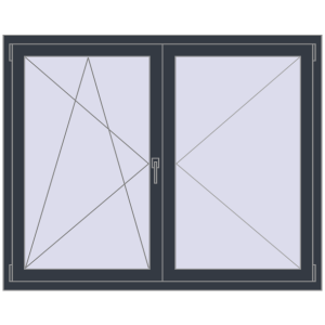 Cumpără Ferestre 1500x1200 mm BASE REHAU EURO 60 ANTHRACITE_GREY_STRUKTURAL two-sided