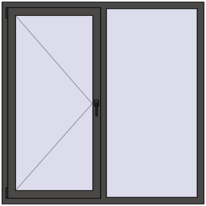 Cumpără Ferestre 1500x1500 mm BASE REHAU EURO 60 BASALT_GREY two-sided