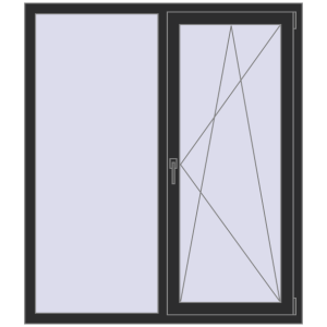 Cumpără Ferestre 1300x1500 mm OPTIMUM REHAU EURO 70 BLACK_STRUCTURAL two-sided