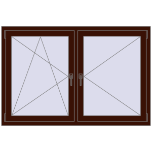 Cumpără Ferestre 1500x1000 mm OPTIMUM REHAU EURO 70 BLACK_CHERRY two-sided