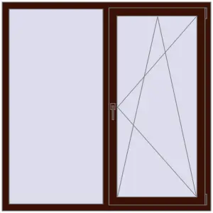 Cumpără Ferestre 1500x1500 mm BASE REHAU EURO 60 BLACK_CHERRY two-sided