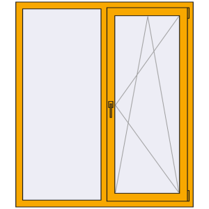 Cumpără Ferestre 1300x1500 mm ALU LIGHT A RAL 1003 Signal yellow two-sided
