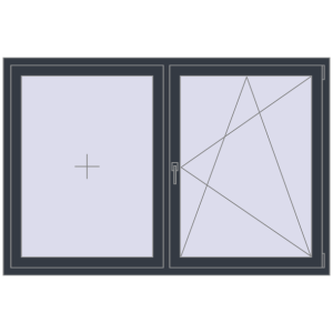 Cumpără Ferestre 1800x1200 mm BASE REHAU EURO 60 ANTHRACITE_GREY_STRUKTURAL two-sided