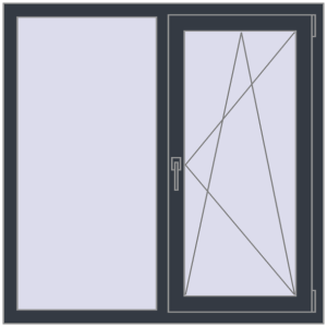 Cumpără Ferestre 1160x1160 mm BASE REHAU EURO 60 ANTHRACITE_GREY_STRUKTURAL two-sided