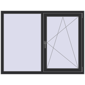 fereastră 1500x1100 - REHAU ART EVOLUTION . Vedere din interior Cumpără Ferestre 1500x1100 mm REHAU ARTEVO ANTHRACITE_GREY_GLATT two-sided