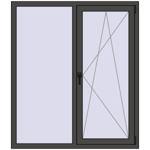 Cumpără Ferestre 1300x1500 mm OPTIMUM REHAU EURO 70 BASALT_GREY two-sided