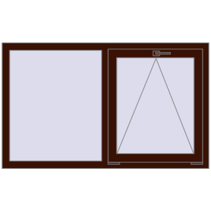 Cumpără Ferestre 1400x850 mm OPTIMUM REHAU EURO 70 BLACK_CHERRY two-sided