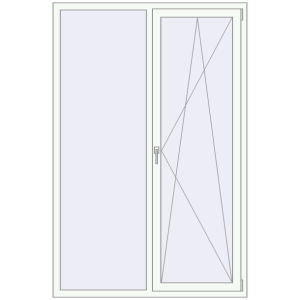 Cumpără Ferestre 1350x2050 mm REHAU BRILLANT DESIGN RAL 9016 Traffic white two-sided