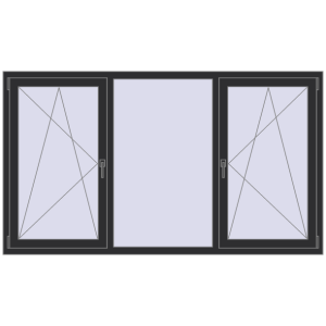 Cumpără Ferestre 2100x1200 mm OPTIMUM REHAU EURO 70 ANTHRACITE_GREY_GLATT two-sided