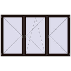 Cumpără Ferestre 2500x1500 mm OPTIMUM REHAU EURO 70 BLACK_BROWN two-sided