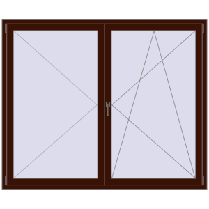 Cumpără Ferestre 1800x1500 mm ENERGY-SAVING REHAU SYNEGO MD BLACK_CHERRY two-sided