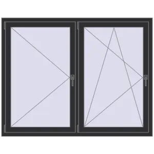 Cumpără Ferestre 1620x1270 mm BASE REHAU EURO 60 ANTHRACITE_GREY_GLATT two-sided