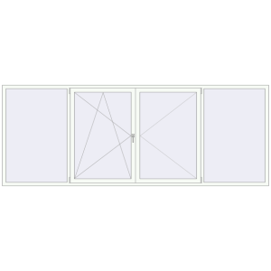 fereastră 3700x1400 - REHAU EURO-DESIGN 60 . Vedere din interior Cumpără Ferestre 3700x1400 mm BASE REHAU EURO 60 RAL 9016 Traffic white two-sided