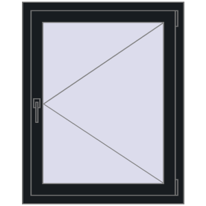 Cumpără Ferestre 800x1000 mm BASE REHAU EURO 60 BLACK_COOL_110L-2 two-sided