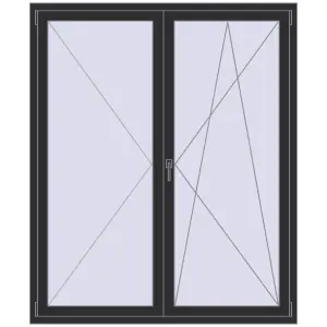 Cumpără Ferestre 1500x1800 mm ENERGY-SAVING REHAU SYNEGO MD ANTHRACITE_GREY_GLATT two-sided