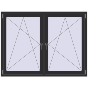 Cumpără Ferestre 1600x1200 mm REHAU ARTEVO ANTHRACITE_GREY_GLATT two-sided