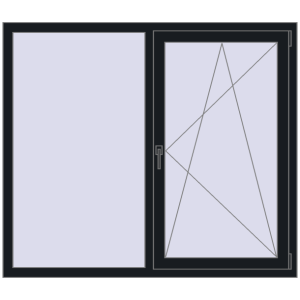 Cumpără Ferestre 1500x1300 mm REHAU BRILLANT DESIGN BLACK_COOL_110L-2 two-sided