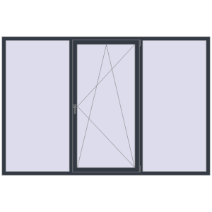 fereastră 2700x1800 - REHAU EURO-DESIGN 60 . Vedere din interior Cumpără Ferestre 2700x1800 mm BASE REHAU EURO 60 ANTHRACITE_GREY_STRUKTURAL two-sided