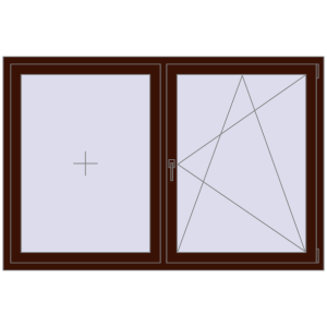 Cumpără Ferestre 1800x1200 mm BASE REHAU EURO 60 BLACK_CHERRY two-sided