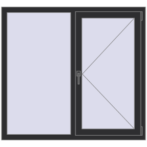 Cumpără Ferestre 1300x1200 mm BASE REHAU EURO 60 ANTHRACITE_GREY_GLATT two-sided