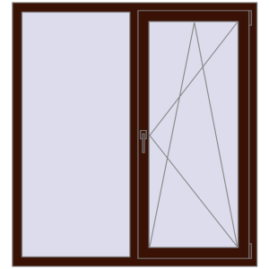 Cumpără Ferestre 1300x1400 mm BASE REHAU EURO 60 BLACK_CHERRY two-sided