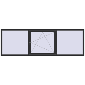 Cumpără Ferestre 2800x900 mm BASE REHAU EURO 60 ANTHRACITE_GREY_GLATT two-sided